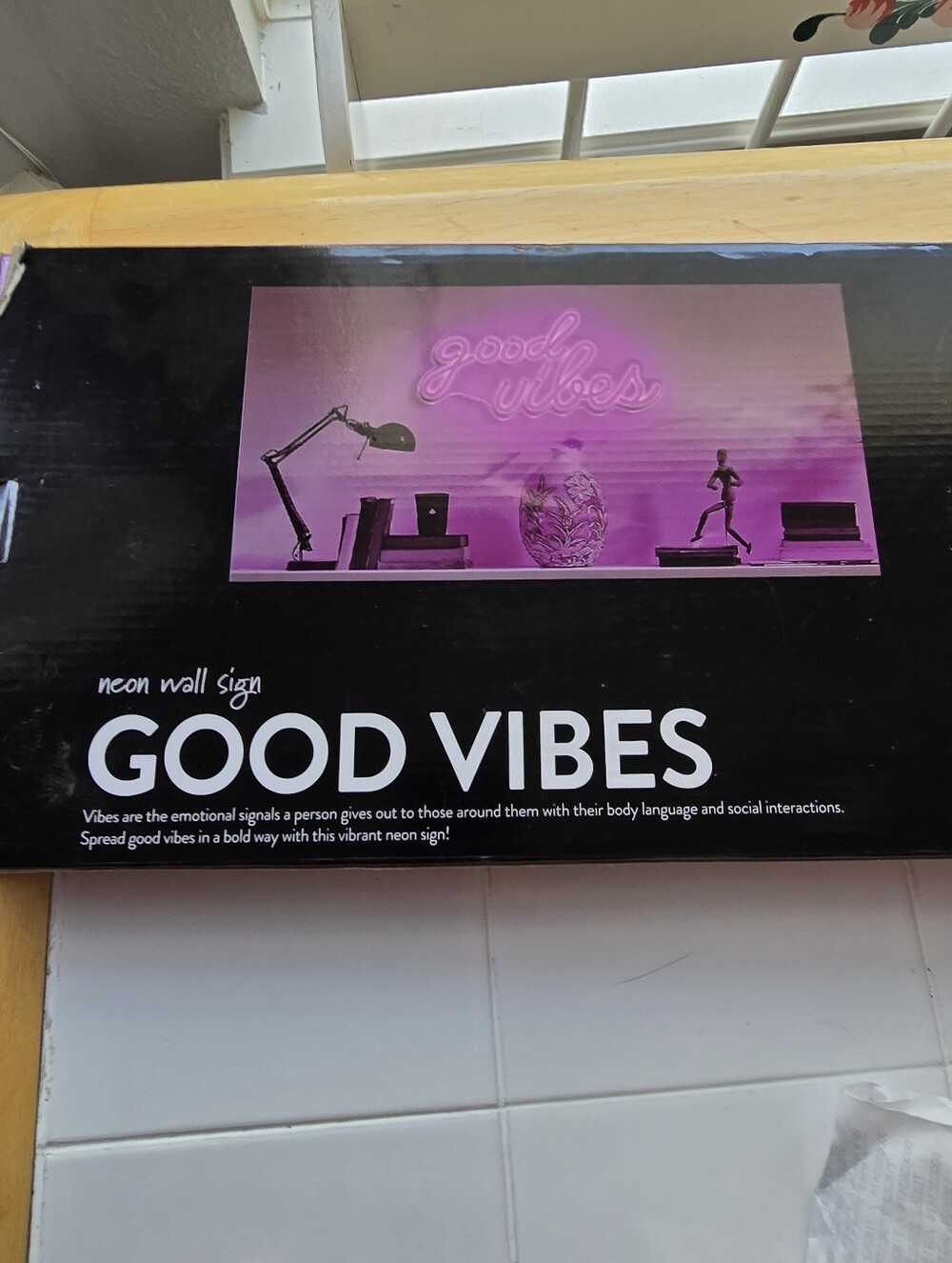 Good Vibes Neon Wall Sign - Pink -